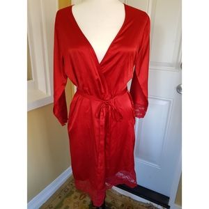 Calvin Klein Red Satin Robe